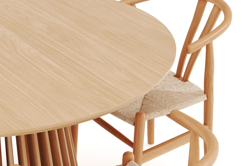 Gontas Ruokailuryhmä 120 cm Pyöreä Tammi ja 4 Dastoori Tuolia - Luonnonvärinen - Huonekalut - Pöytä & ruokailuryhmä - Ruokailuryhmä