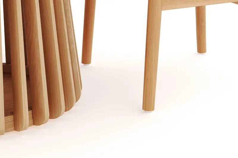 Gontas Ruokailuryhmä 120 cm Pyöreä Tammi ja 4 Dastoori Tuolia - Luonnonvärinen - Huonekalut - Pöytä & ruokailuryhmä - Ruokailuryhmä