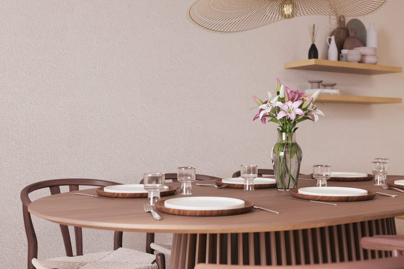 Gontas Ruokailuryhmä 200 cm Ovaali ja 6 Dastoori Tuolia - Pähkinä - Huonekalut - Pöytä & ruokailuryhmä - Ruokailuryhmä