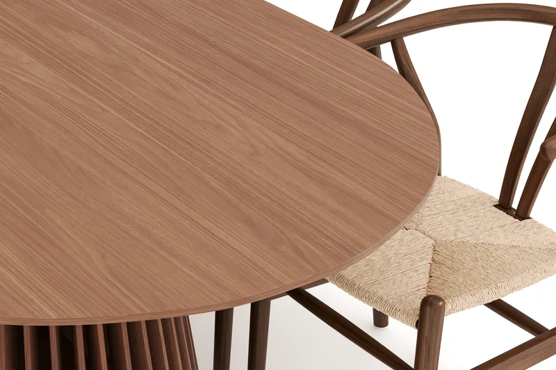 Gontas Ruokailuryhmä 200 cm Ovaali ja 6 Dastoori Tuolia - Pähkinä - Huonekalut - Pöytä & ruokailuryhmä - Ruokailuryhmä