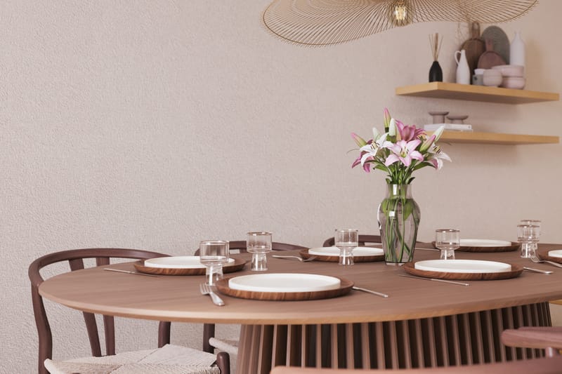 Gontas Ruokailuryhmä 200 cm Ovaali ja 6 Dastoori Tuolia - Pähkinä - Huonekalut - Pöytä & ruokailuryhmä - Ruokailuryhmä