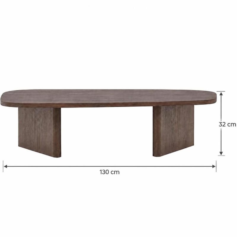 Grönvik, soikea sohvapöytä 130 × 65 cm - Tummanruskea/pähkinäpuu/puu - Huonekalut - Pöytä & ruokailuryhmä - Sohvapöytä