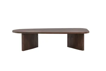 Grönvik, soikea sohvapöytä 130 × 65 cm - Tummanruskea/pähkinäpuu/puu - Huonekalut - Pöytä & ruokailuryhmä - Sohvapöytä