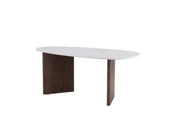 Grönvik epäsymmetrinen ruokapöytä 180 cm pähkinäpuun ja betonin näköisellä pinnalla - Beige - Huonekalut - Pöytä & ruokailuryhmä - Ruokapöydät & keittiön pöydät