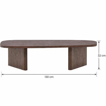 Grönvik Soikea Sohvapöytä 130x65 cm Puuta ja Pähkinäpuun Näköinen - Ruskea - Huonekalut - Pöytä & ruokailuryhmä - Sohvapöytä