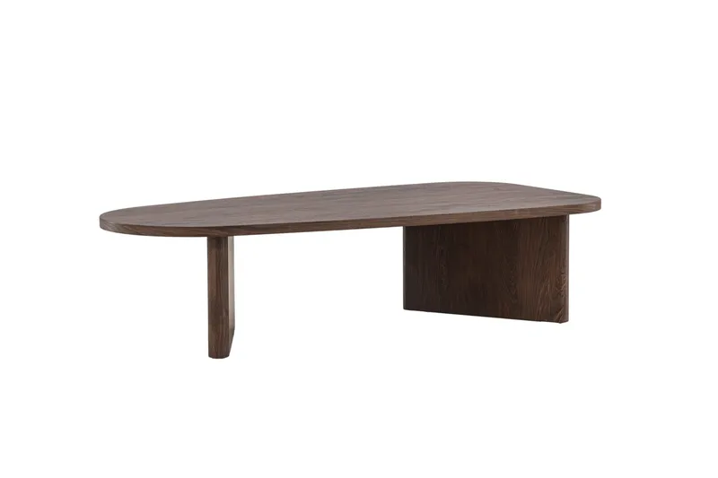 Grönvik Soikea Sohvapöytä 130x65 cm Puuta ja Pähkinäpuun Näköinen - Ruskea - Huonekalut - Pöytä & ruokailuryhmä - Sohvapöytä