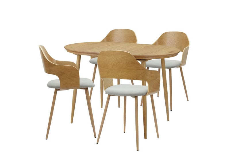 Graham Ruokailuryhmä 4-istuttava - Ruskea - Huonekalut - Pöytä & ruokailuryhmä - Ruokailuryhmä