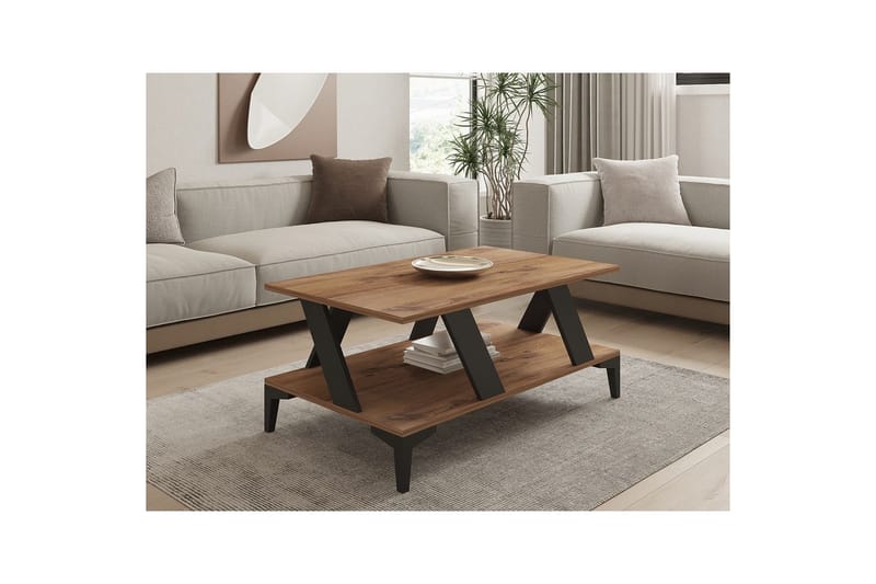 Gralen Sohvapöytä 100 cm - Antrasiitti/Luonnollinen - Huonekalut - Pöytä & ruokailuryhmä - Sohvapöytä