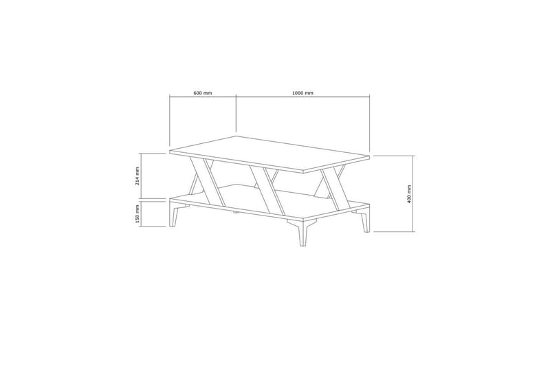 Gralen Sohvapöytä 100 cm - Antrasiitti/Valkoinen - Huonekalut - Pöytä & ruokailuryhmä - Sohvapöytä