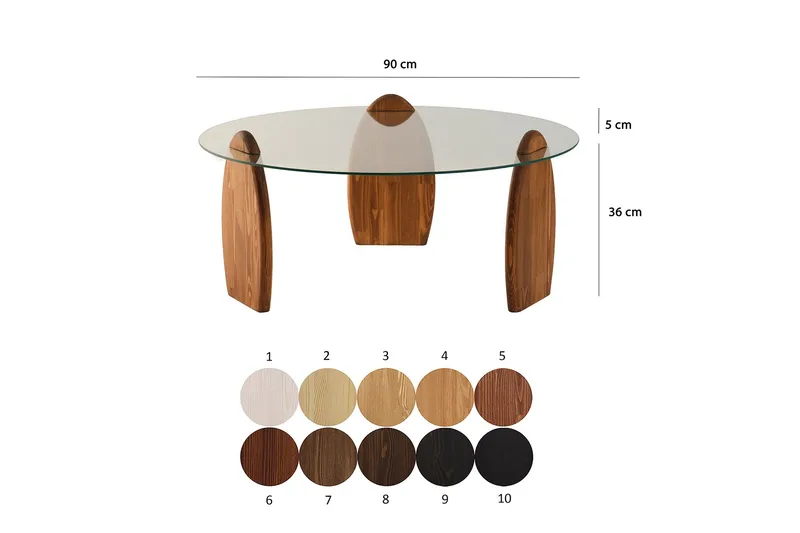 Guinn Soffapöytä 90 cm - Ruskea/Läpinäkyvä - Huonekalut - Pöytä & ruokailuryhmä - Sohvapöytä