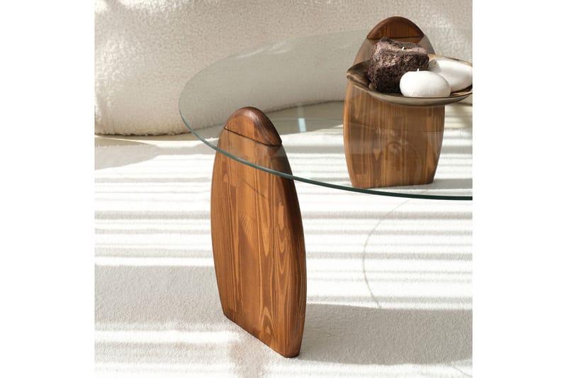 Guinn Soffapöytä 90 cm - Ruskea/Läpinäkyvä - Huonekalut - Pöytä & ruokailuryhmä - Sohvapöytä