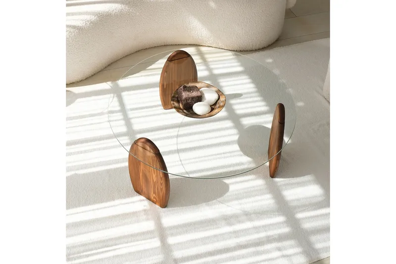 Guinn Soffapöytä 90 cm - Ruskea/Läpinäkyvä - Huonekalut - Pöytä & ruokailuryhmä - Sohvapöytä