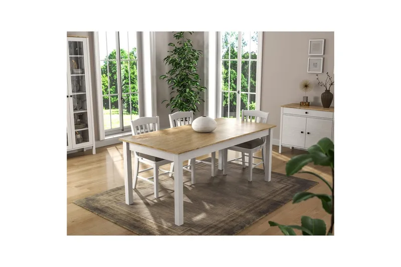 Gulbahar Ruokapöytä 180 cm Suorakulmainen - Luonnollinen/Valkoinen - Huonekalut - Pöytä & ruokailuryhmä - Ruokapöydät & keittiön pöydät