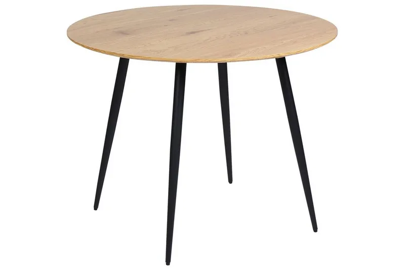 Habbe Ruokapöytä 100 cm Pyöreä, Vaaleanruskea/Musta