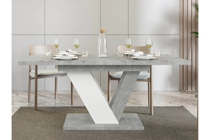 Harumi Ruokapöytä 120 cm, suorakulmainen - Harmaa/Valkoinen - Huonekalut - Pöytä & ruokailuryhmä - Ruokapöydät & keittiön pöydät