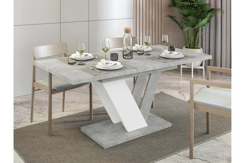 Harumi Ruokapöytä 120 cm, suorakulmainen - Harmaa/Valkoinen - Huonekalut - Pöytä & ruokailuryhmä - Ruokapöydät & keittiön pöydät