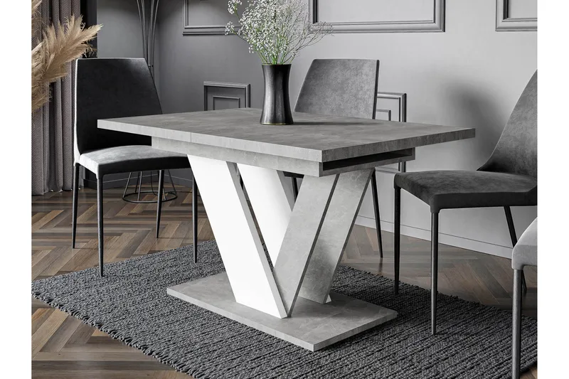 Harumi Ruokapöytä 120 cm, suorakulmainen - Harmaa/Valkoinen - Huonekalut - Pöytä & ruokailuryhmä - Ruokapöydät & keittiön pöydät