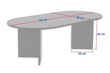 Hasina-sohvapöytä 119 cm, ovaali - Travertiini ja pähkinäpuu - Huonekalut - Pöytä & ruokailuryhmä - Sohvapöytä