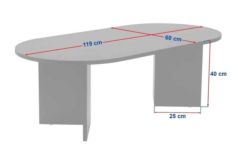 Hasina-sohvapöytä 119 cm, ovaali - Travertiini ja pähkinäpuu - Huonekalut - Pöytä & ruokailuryhmä - Sohvapöytä