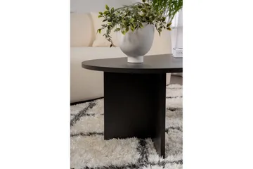 Hasina soikea sohvapöytä 119x60 cm maalatulla puun ilmeellä - Musta - Huonekalut - Pöytä & ruokailuryhmä - Sohvapöytä