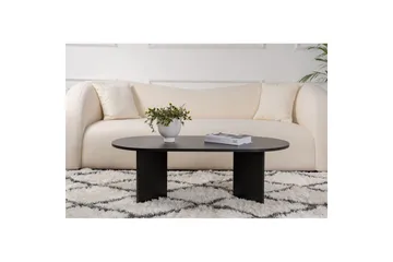 Hasina soikea sohvapöytä 119x60 cm maalatulla puun ilmeellä - Musta - Huonekalut - Pöytä & ruokailuryhmä - Sohvapöytä