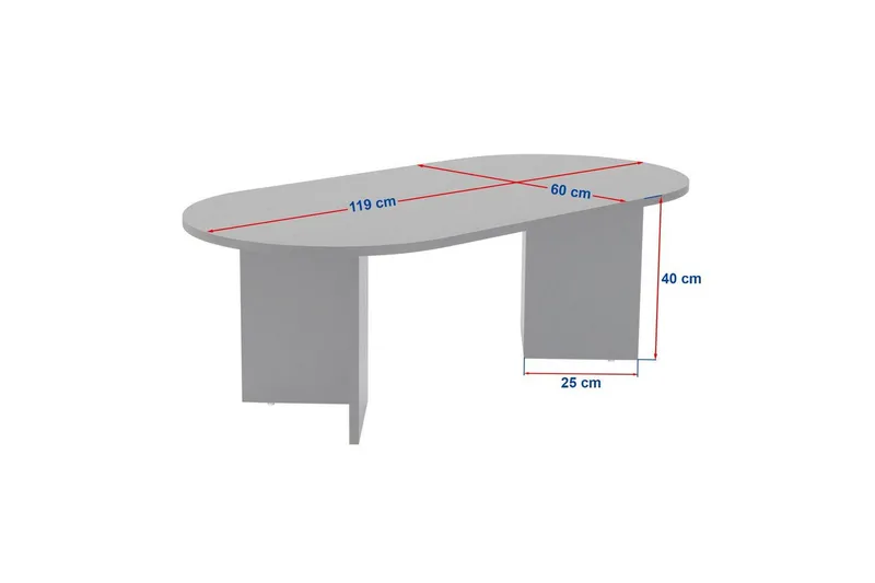 Hasina soikea sohvapöytä 119x60 cm maalatulla puun ilmeellä - Musta - Huonekalut - Pöytä & ruokailuryhmä - Sohvapöytä