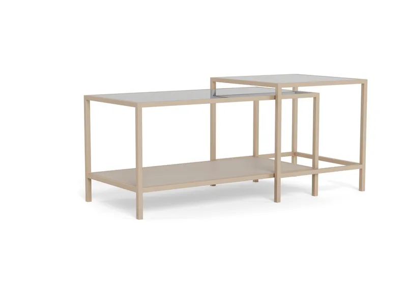 Hasslevik-sohvapöytä 90 cm, Kirkas/harmaa