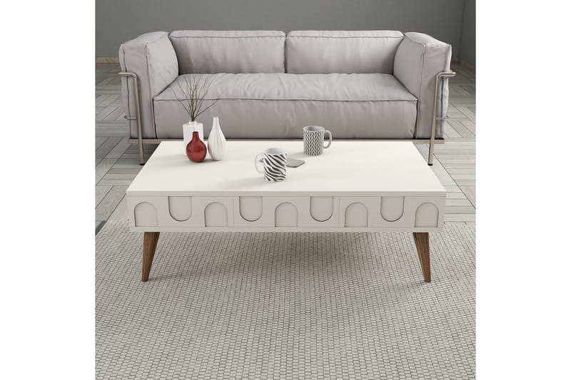 Hazim Sohvapöytä 105 cm - Kerma/Pähkinäpuu - Huonekalut - Pöytä & ruokailuryhmä - Sohvapöytä