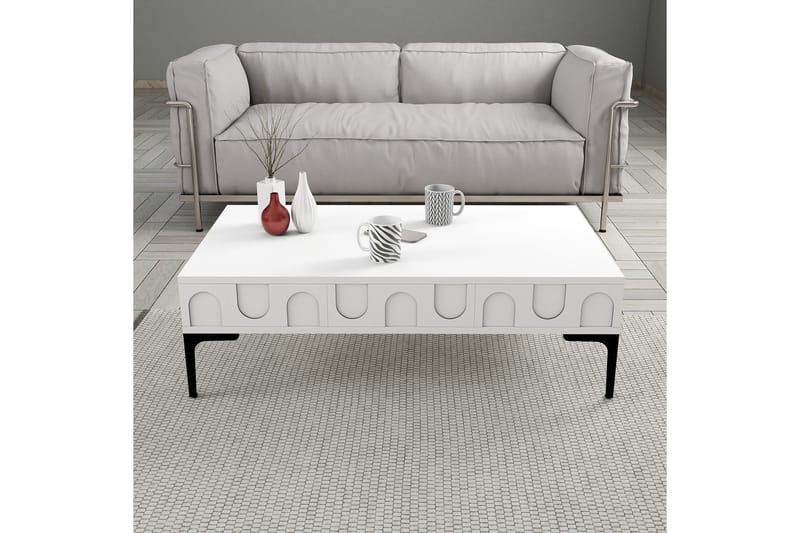 Hazim Sohvapöytä 105 cm - Valkoinen/Musta - Huonekalut - Pöytä & ruokailuryhmä - Sohvapöytä