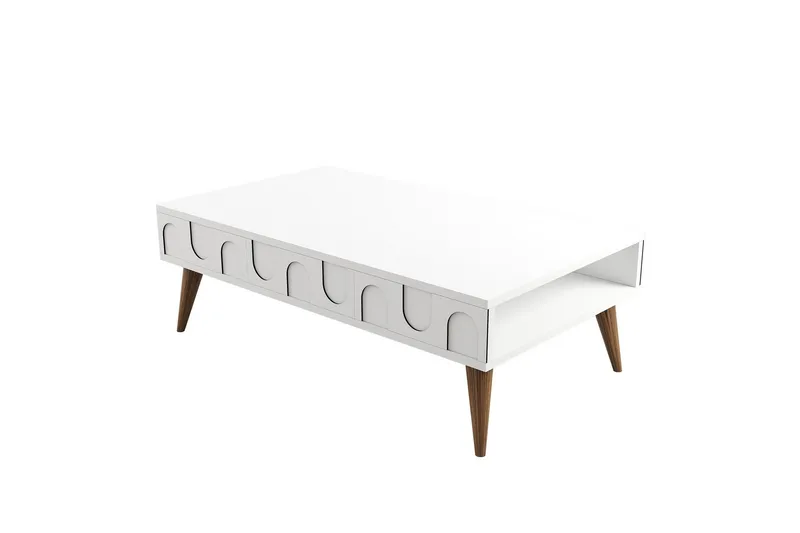 Hazim Sohvapöytä 105 cm - Valkoinen/Pähkinäpuu - Huonekalut - Pöytä & ruokailuryhmä - Sohvapöytä