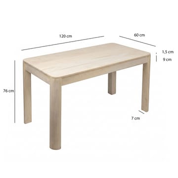 Heleri ruokapöytä 120 cm - Vaalea valkokuultokäsittely - Huonekalut - Pöytä & ruokailuryhmä - Ruokapöydät & keittiön pöydät