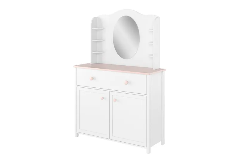 Hilts Hoitopöytä 110x42 cm, Valkoinen/Vaaleanpunainen