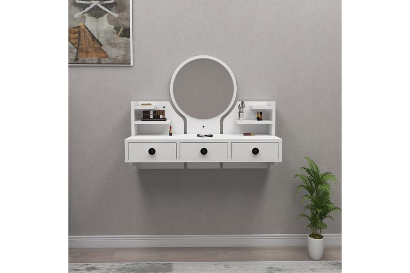 Hines Kampauspöytä 90 cm - Valkoinen - Huonekalut - Pöytä & ruokailuryhmä - Meikki- & kampauspöydät