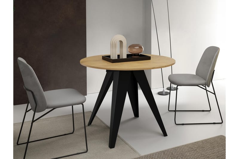 Hoban ruokapöytä 128 cm - Musta/Beige - Huonekalut - Pöytä & ruokailuryhmä - Ruokapöydät & keittiön pöydät