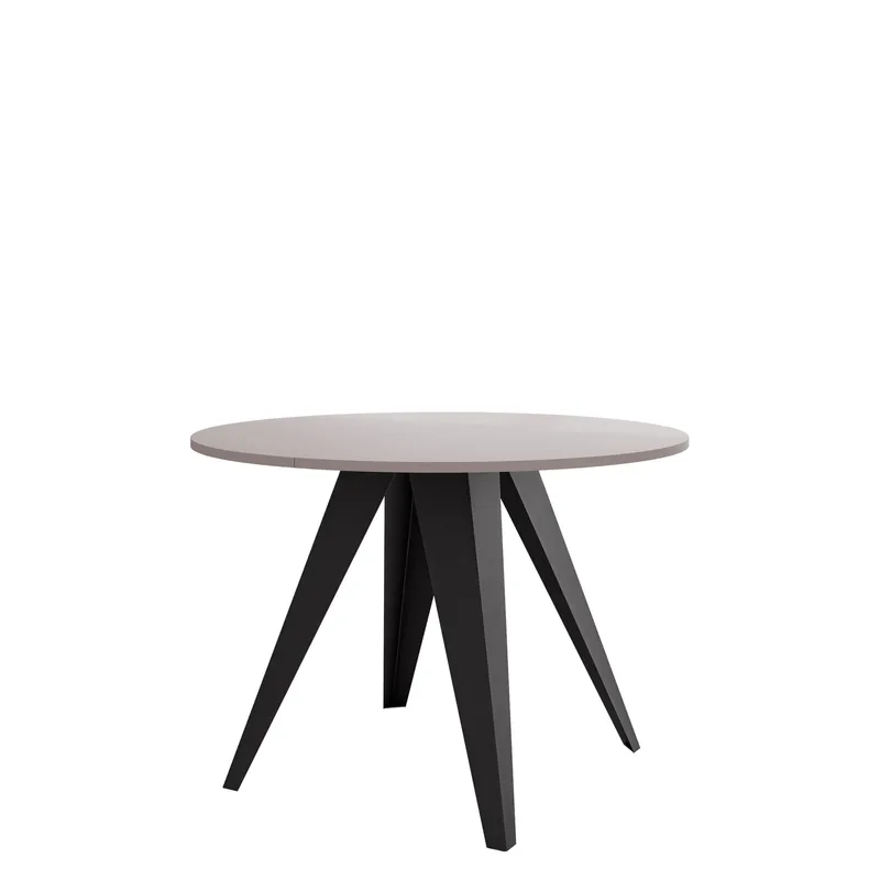 Hoban Pyöreä jatkettava ruokapöytä 100-138 cm - Musta, beige - Huonekalut - Pöytä & ruokailuryhmä - Ruokapöydät & keittiön pöydät