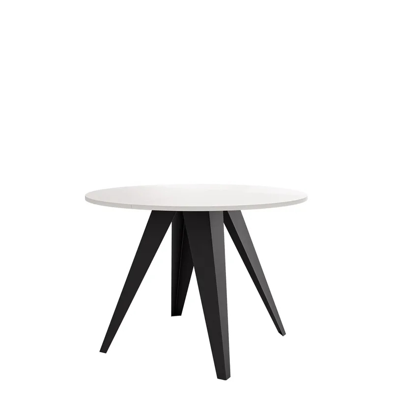 Hoban Pyöreä jatkettava ruokapöytä 100-138 cm - Musta, valkoinen - Huonekalut - Pöytä & ruokailuryhmä - Ruokapöydät & keittiön pöydät