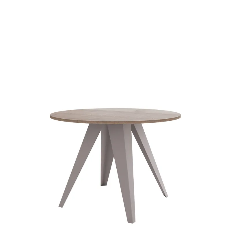 Hoban Pyöreä jatkettava ruokapöytä 100-138 cm, Beige, ruskea