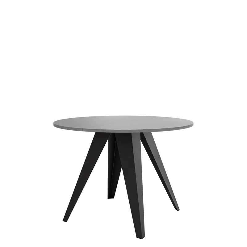 Hoban Pyöreä jatkettava ruokapöytä 100-138 cm - Musta, harmaa - Huonekalut - Pöytä & ruokailuryhmä - Ruokapöydät & keittiön pöydät