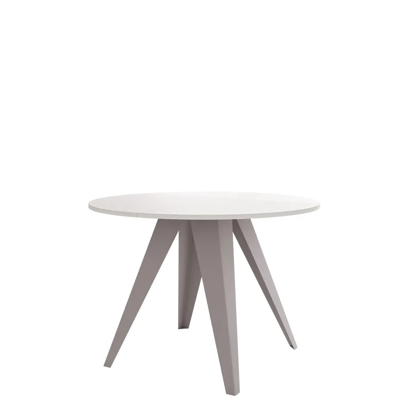 Hoban Pyöreä jatkettava ruokapöytä 100-138 cm - Beige, valkoinen - Huonekalut - Pöytä & ruokailuryhmä - Ruokapöydät & keittiön pöydät