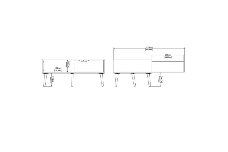 Hostafranc Sohvapöytä 98,7 cm - Luonnonväri/Valkoinen - Huonekalut - Pöytä & ruokailuryhmä - Sohvapöytä