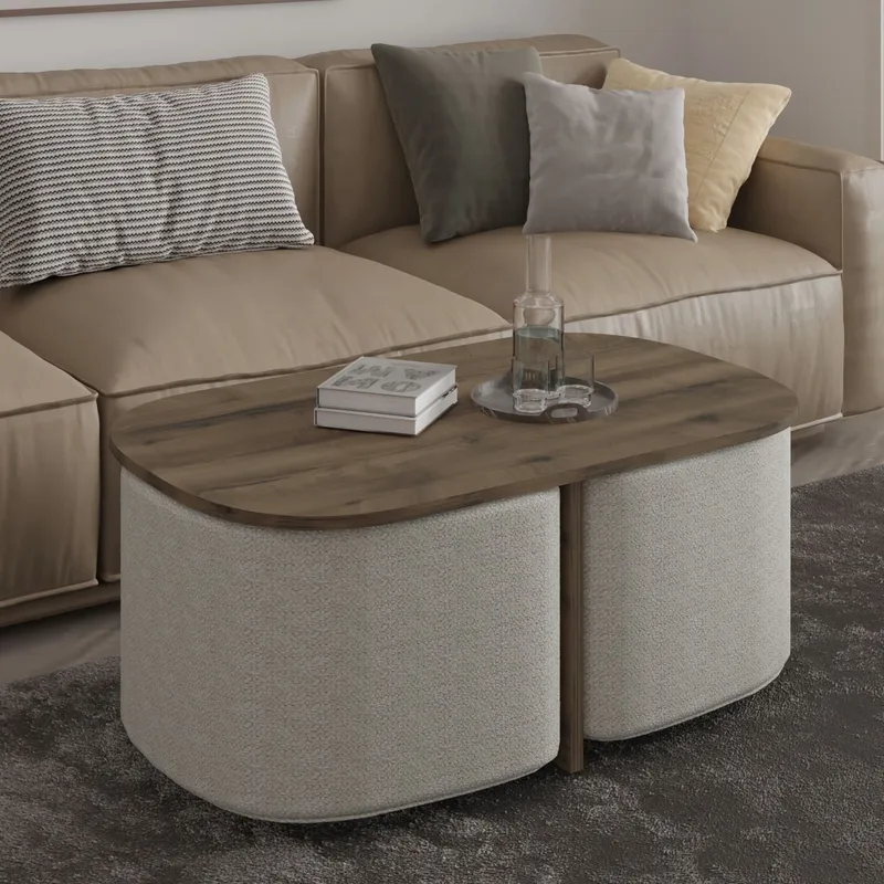 Hu sohvapöytäsetti 90x42,9x45 cm, Antiikkipähkinä