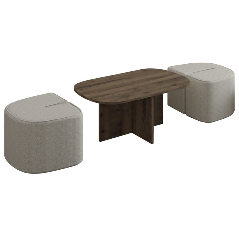 Hu sohvapöytäsetti 90x42,9x45 cm - Antiikkipähkinä - Huonekalut - Pöytä & ruokailuryhmä - Sohvapöytä