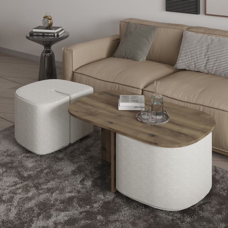 Hu sohvapöytäsetti 90x42,9x45 cm - Antiikkipähkinä - Huonekalut - Pöytä & ruokailuryhmä - Sohvapöytä