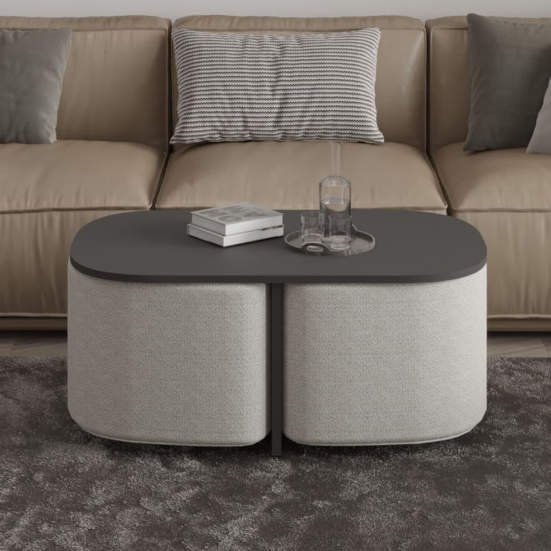 Hu sohvapöytäsetti 90x42,9x45 cm - Antrasiitti - Huonekalut - Pöytä & ruokailuryhmä - Sohvapöytä