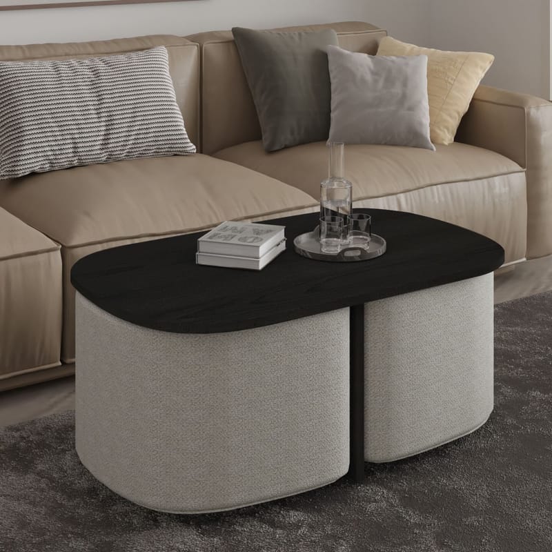 Hu sohvapöytäsetti 90x42,9x45 cm - Musta - Huonekalut - Pöytä & ruokailuryhmä - Sohvapöytä