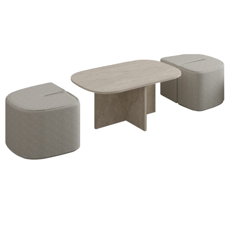 Hu sohvapöytäsetti 90x42,9x45 cm - Travertiini - Huonekalut - Pöytä & ruokailuryhmä - Sohvapöytä