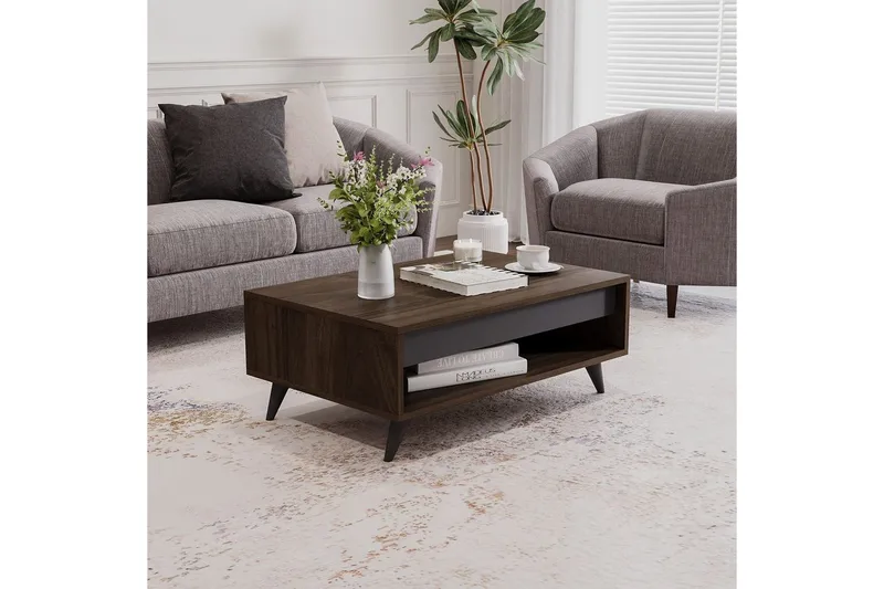 Hume Sohvapöytä 90 cm - Pähkinä - Huonekalut - Pöytä & ruokailuryhmä - Sohvapöytä