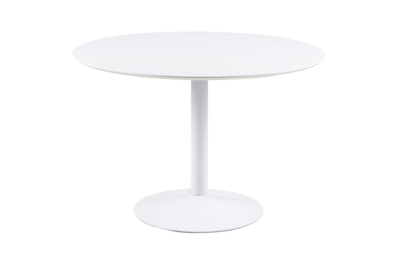 Ibiza Dining Group Pyöreä 110 Cm + 4 Ruokapöydän Tuolia - Valkoinen - Huonekalut - Pöytä & ruokailuryhmä - Ruokailuryhmä
