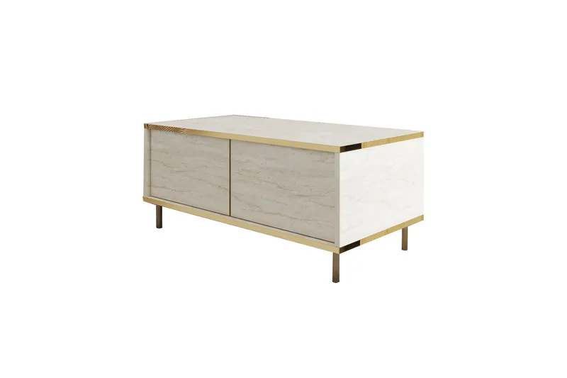 Imaj sohvapöytä 90 cm suorakulmainen laatikoilla maalattua puuta, Beige