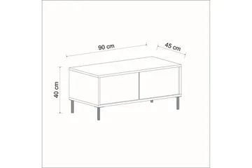 Imaj sohvapöytä 90 cm suorakulmainen laatikoilla maalattua puuta - Beige - Huonekalut - Pöytä & ruokailuryhmä - Sohvapöytä